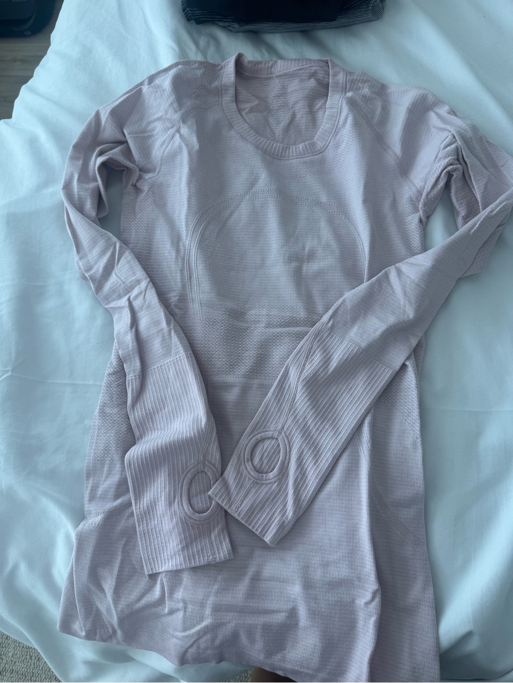 lululemon athletica Long Sleeve Seamless Top in Pale Pink